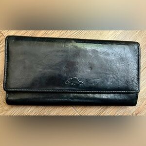 Classic Roots Soft Black Leather Long Wallet -Lots of card holders
